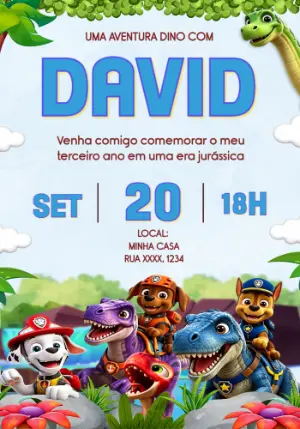 Invito di compleanno Paw Patrol – Statico – Convites Personalizados