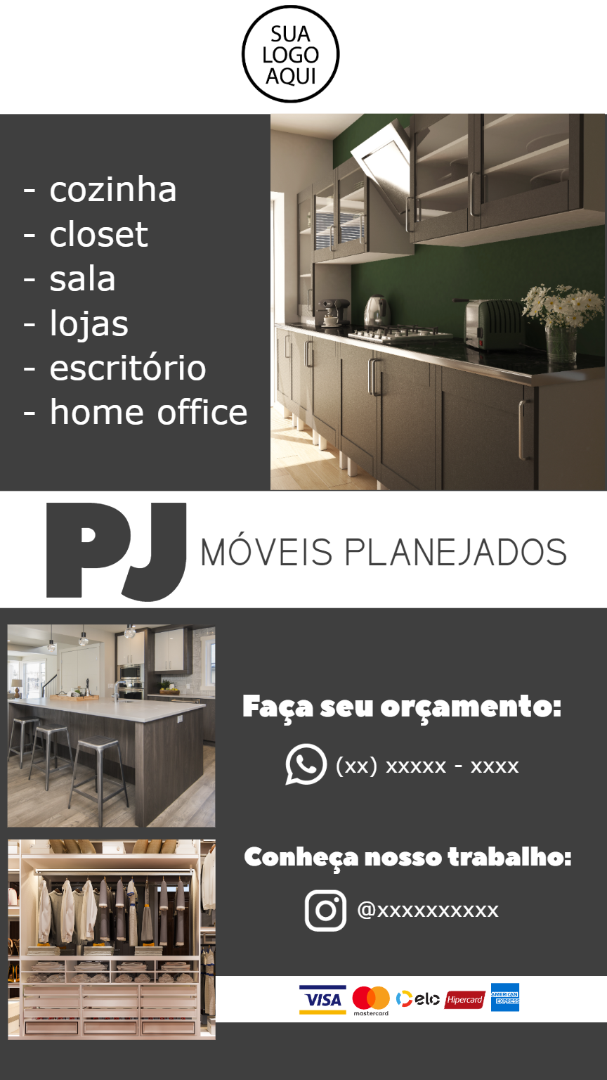 Flyer Digital de Móveis Planejados para Editar e Divulgar