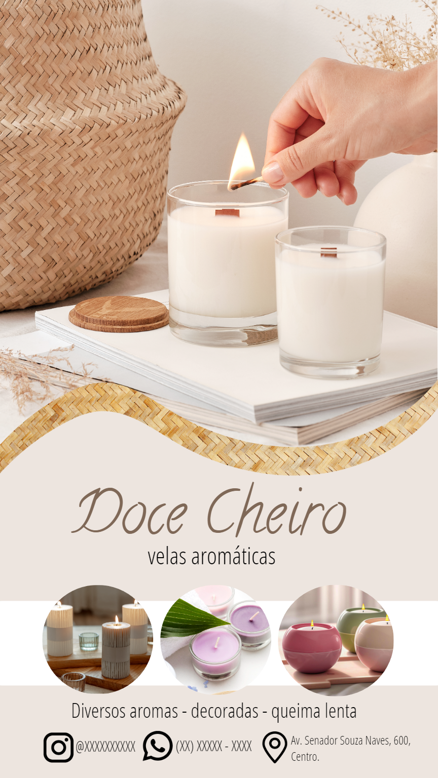Flyer de Velas Aromáticas com Fotos para Editar Online