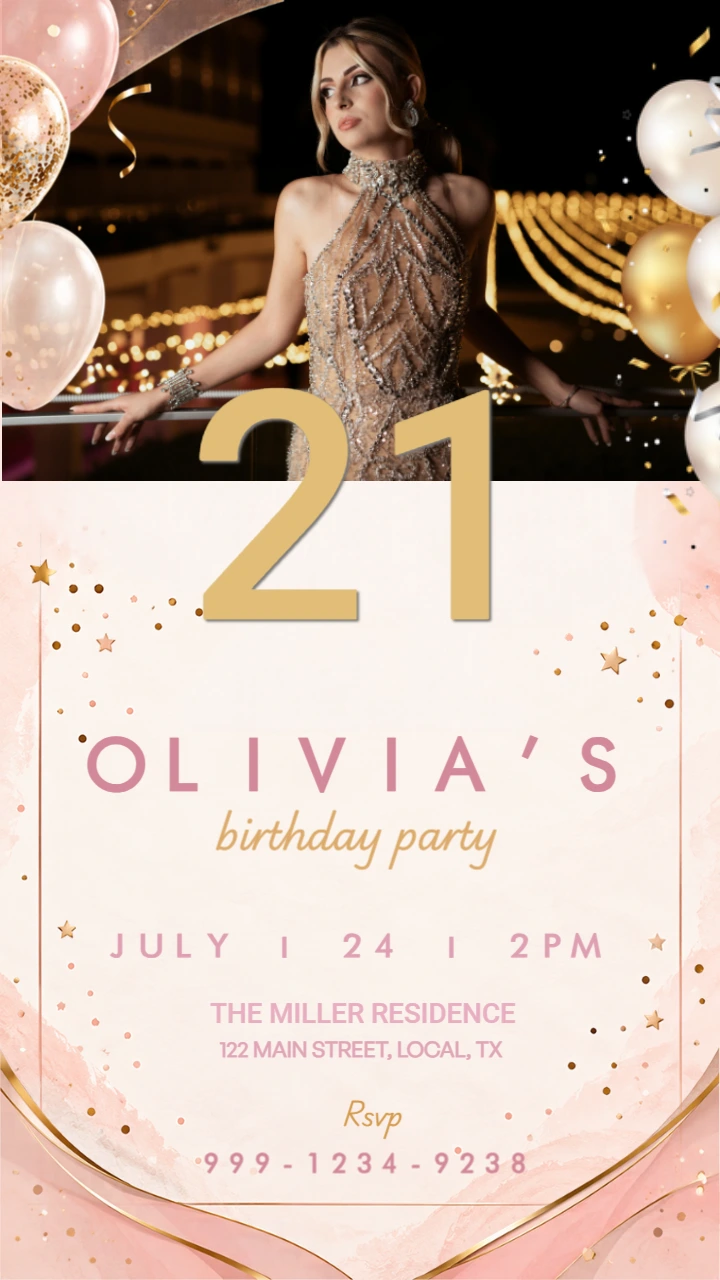 Elegant Photo Birthday Party Invitation Template Elegant Photo Birthday Party Invitation Template
