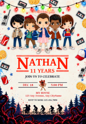 Stranger Things Birthday Invitation | Editable Digital Template
