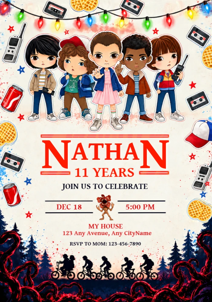 Stranger Things Birthday Invitation | Editable Digital Template Stranger Things Birthday Invitation | Editable Digital Template