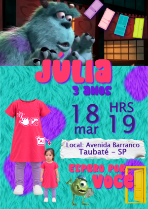 Convite Animado Monstros SA: Vire a Boo com sua Foto IA