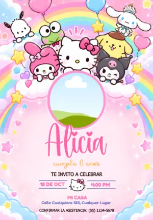 Invito di compleanno Hello Kitty – Statico – Jotta Arts