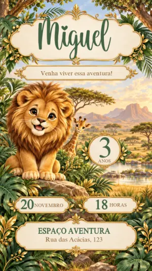 Safari Birthday Invitation – Static – Janeiro 