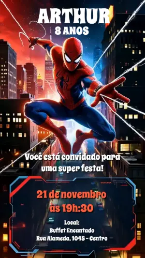 Invito di compleanno Spider-Man – Animato – Heliene Designer