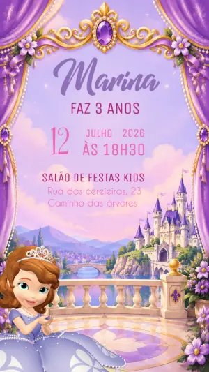 Invitación de cumpleaños Princesas – Estático – Felicity Artes