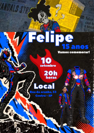 Convite Animado Spider-Punk: Vire o Herói com Sua Foto IA!