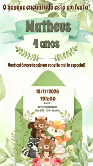 Animals Birthday Invitation – Static – Heliene Designer