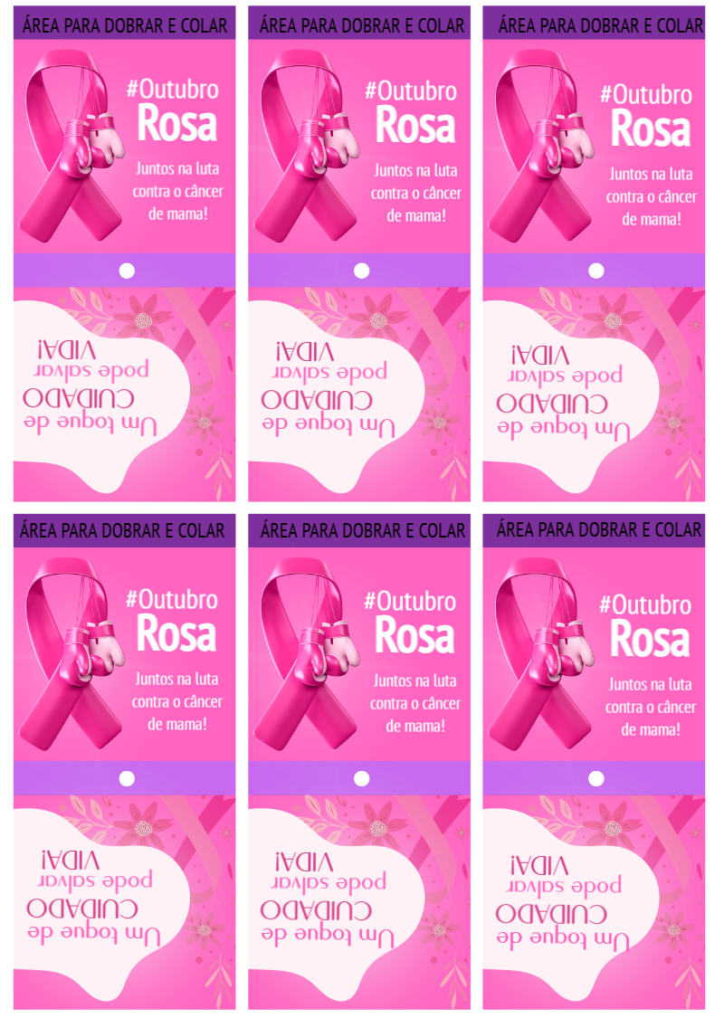 Capa de Pirulito Outubro Rosa Editável para Campanha