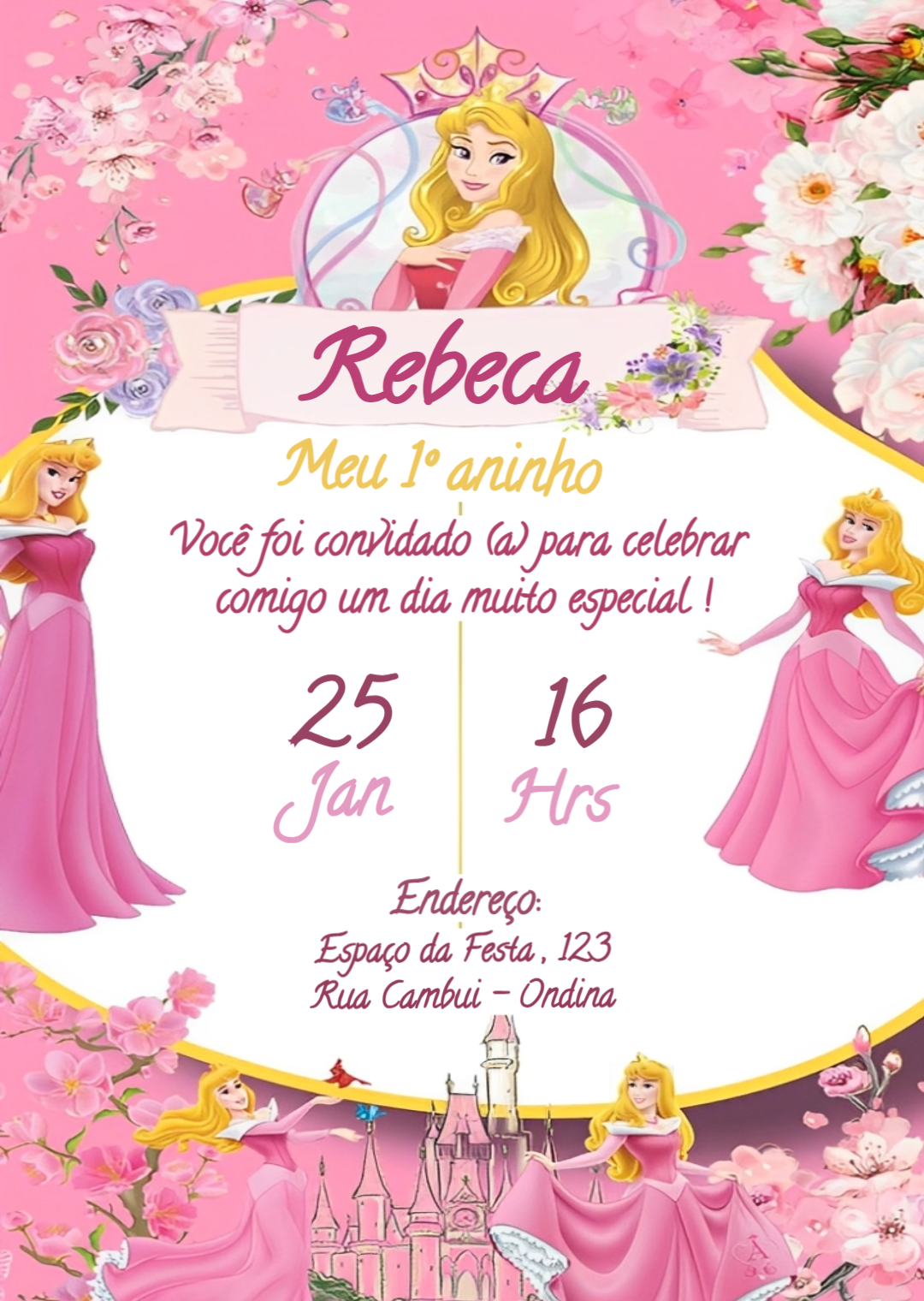 Invitación de cumpleaños Princesas – Estático – PrestigioMkt