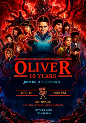 Stranger Things Birthday Invitation | Editable Digital Template