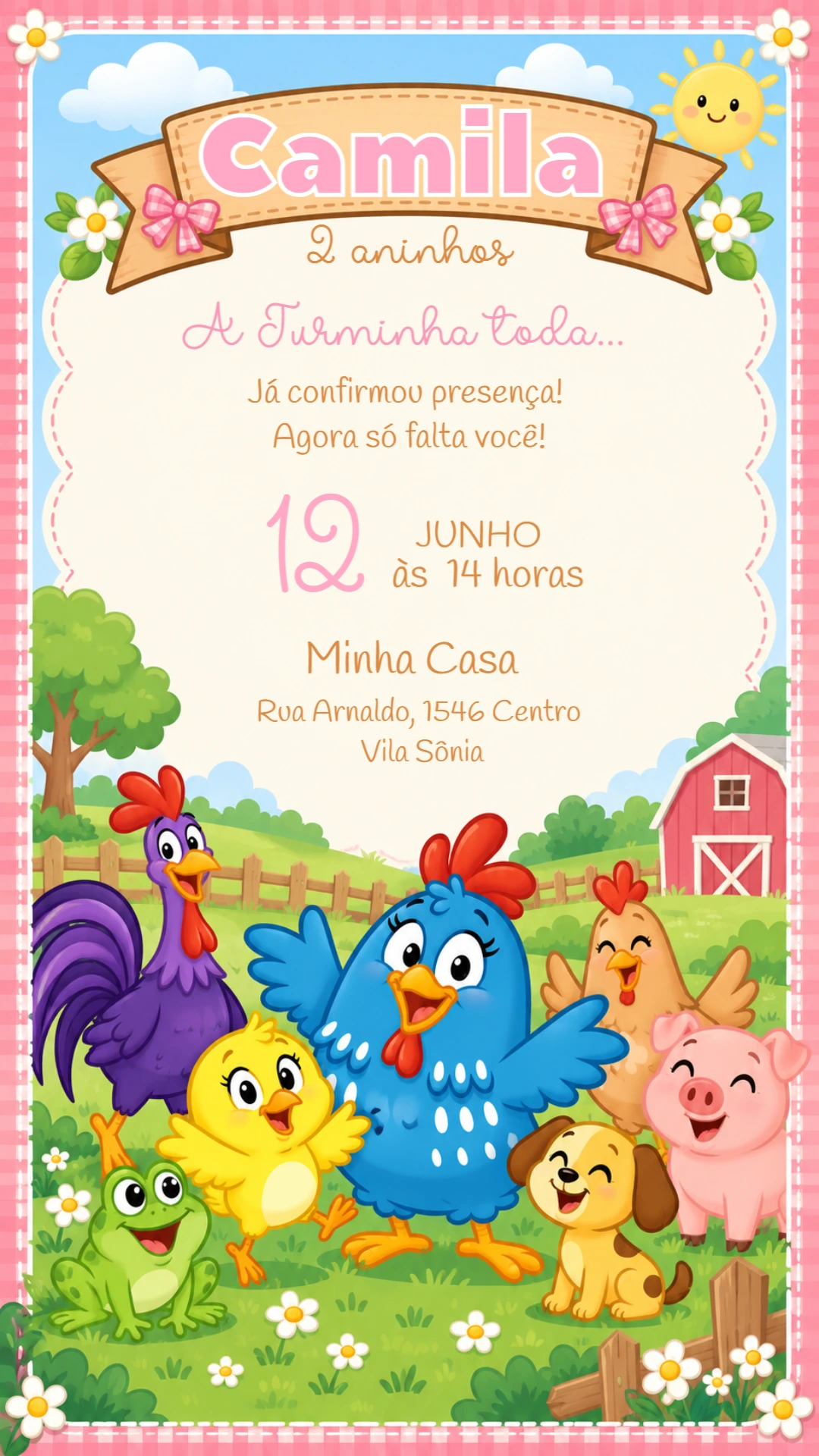 Convite Animado Galinha Pintadinha para Editar Online Convite Animado Galinha Pintadinha para Editar Online