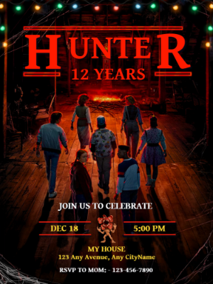 Editable Stranger Things Birthday Invitation Template