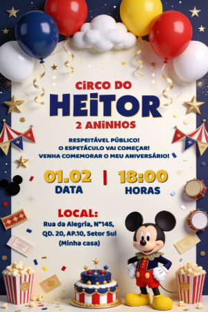Mickey Mouse Birthday Invitation – Static – Borboleta Convites
