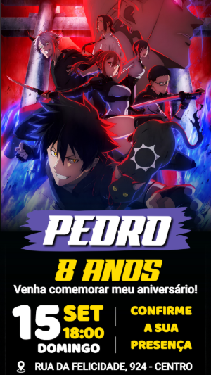 Convite de Aniversário Black Torch | Modelo Digital Editável