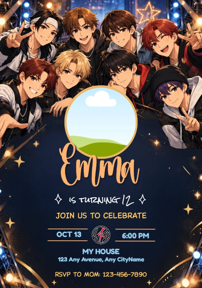 Stray Kids Birthday Invitation On Stage Editable Template Stray Kids Birthday Invitation On Stage Editable Template