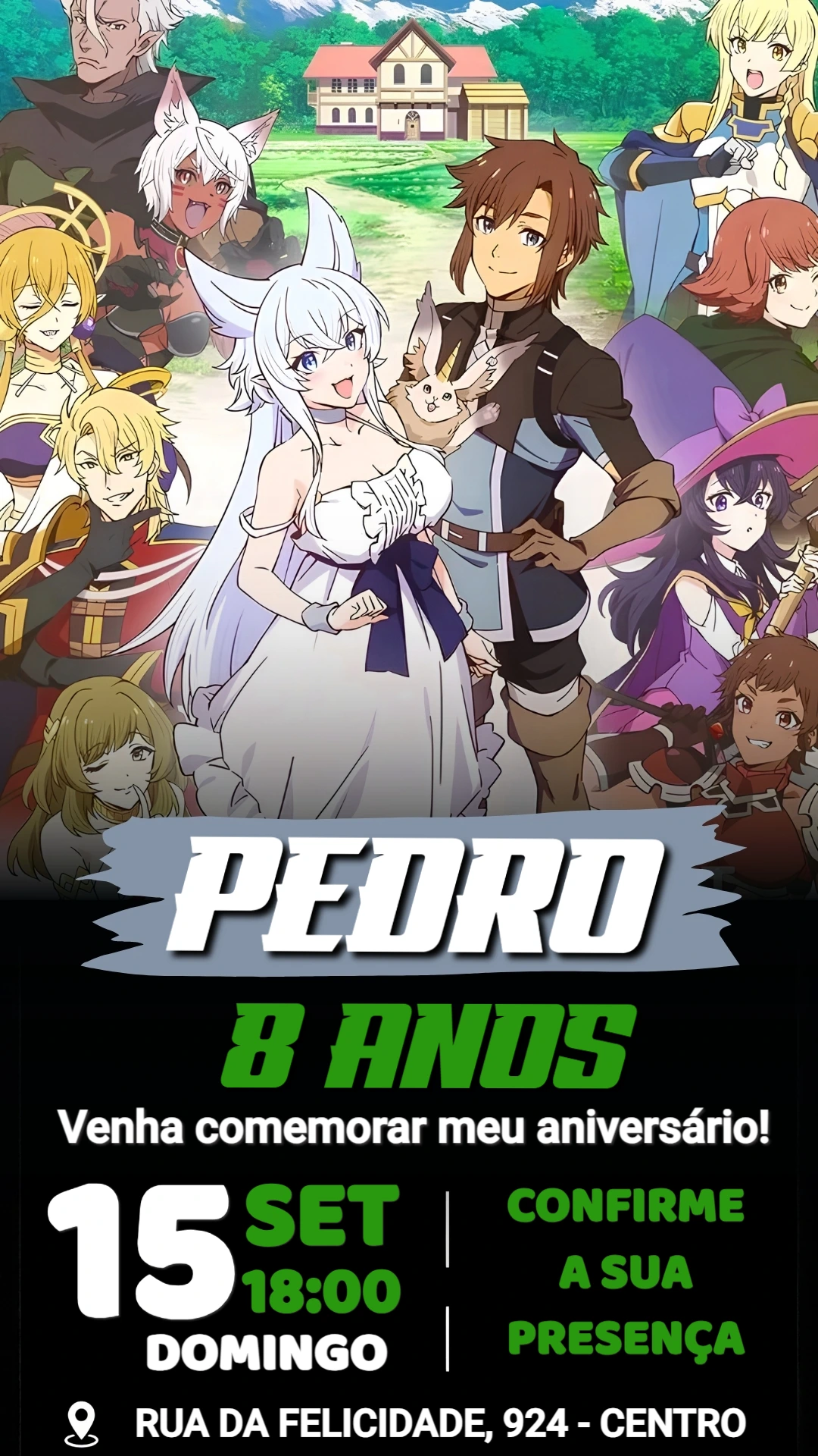 Convite de Aniversário Chillin' in Another World Editável Convite de Aniversário Chillin' in Another World Editável