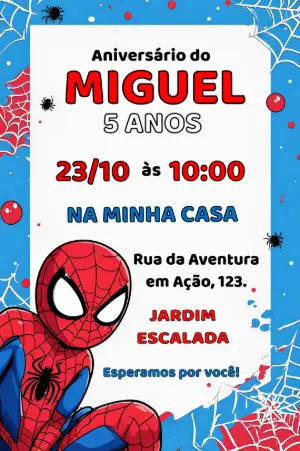 Invitación de cumpleaños Spider-Man – Estático – André Luís Vieira