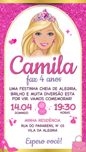 Invitación de cumpleaños Princesas – Estático – Festôu Convites