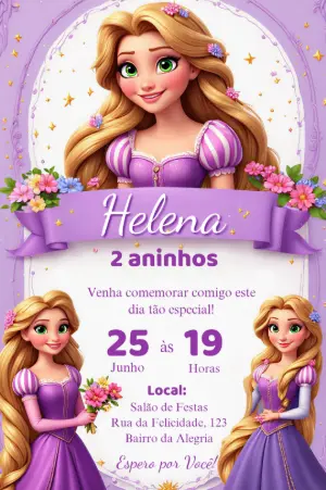 Invitación de cumpleaños Princesas – Estático – André Luís Vieira