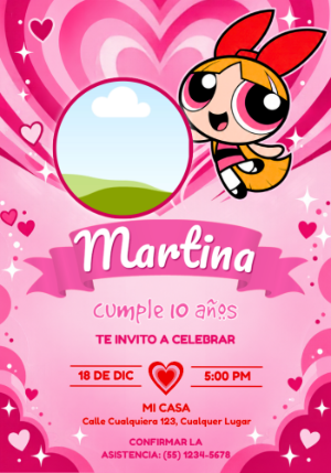 Invitación de Cumpleaños Bombón con Foto para Editar