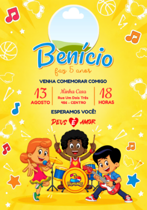 Convite de Aniversário 3 Palavrinhas com Foto para Editar