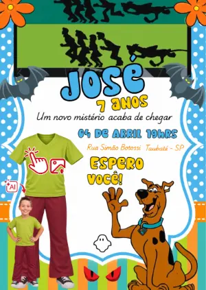 Convite Animado Scooby Doo: Vire o Salsicha com sua Foto IA
