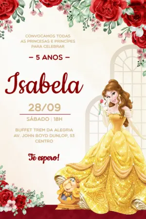 Invitación de cumpleaños Princesas – Estático – Érika Souza Studio