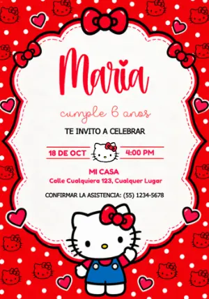 Invito di compleanno Hello Kitty – Statico – Jotta Arts
