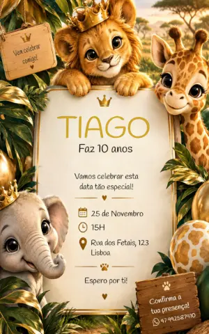 Safari Birthday Invitation – Static – Lay 