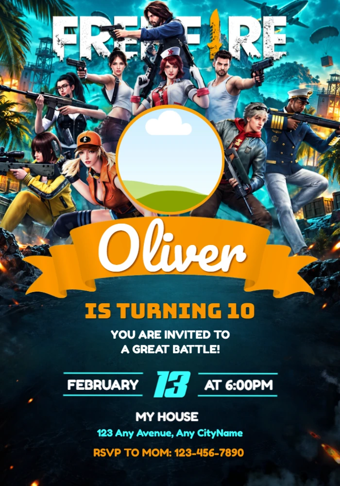 Editable Free Fire Birthday Invitation Template Editable Free Fire Birthday Invitation Template