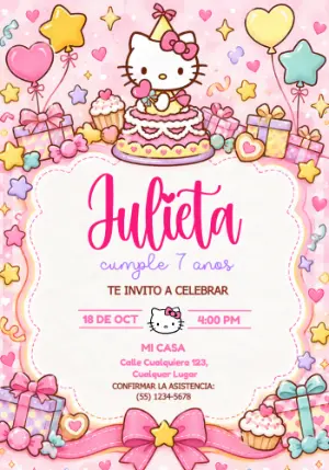 Invito di compleanno Hello Kitty – Statico – Jotta Arts
