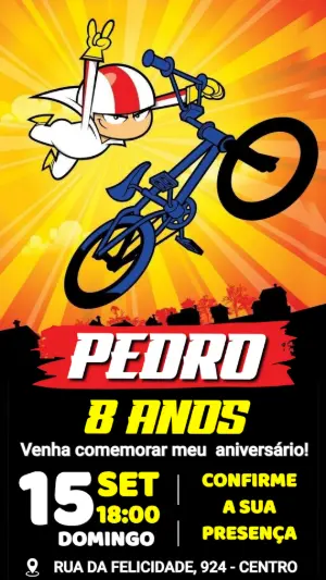 Convite de Aniversário Kick Buttowski para Editar
