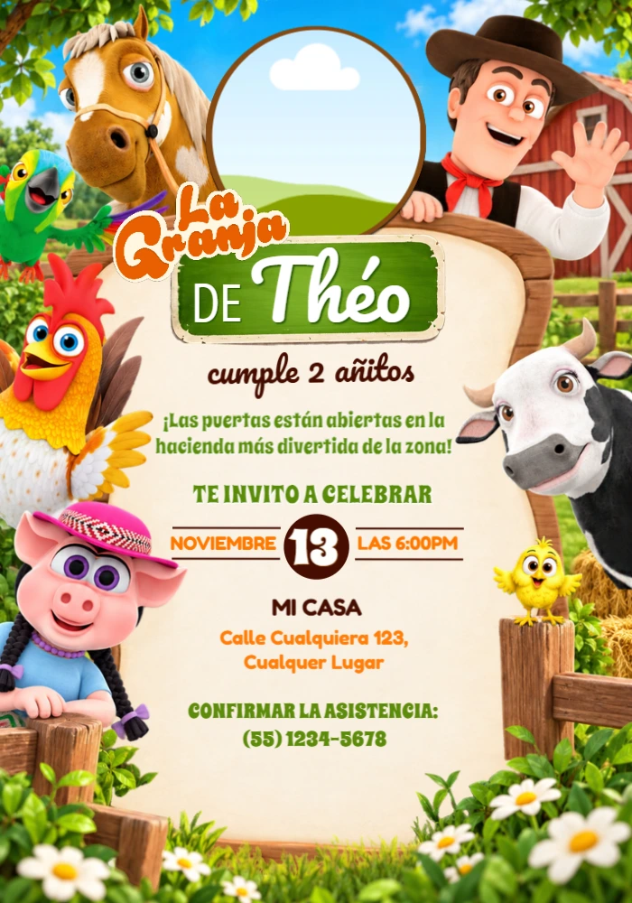 Invitación Editable de Cumpleaños de La Granja de Zenón Invitación Editable de Cumpleaños de La Granja de Zenón