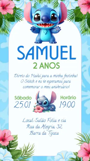 Stitch Birthday Invitation – Static – Felicity Artes