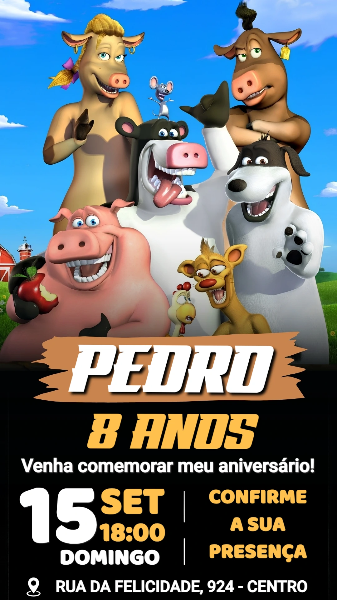 Convite de Aniversário O Segredo dos Animais Editável Digital Convite de Aniversário O Segredo dos Animais Editável Digital