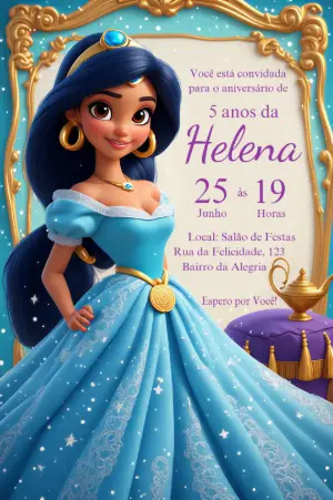Invitación de cumpleaños Princesas – Estático – André Luís Vieira
