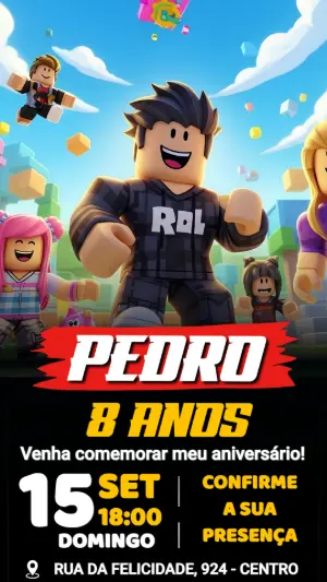 Roblox Birthday Invitation – Static – Color Art Studio