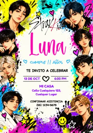 Stray Birthday Invitation – Static – Jotta Arts