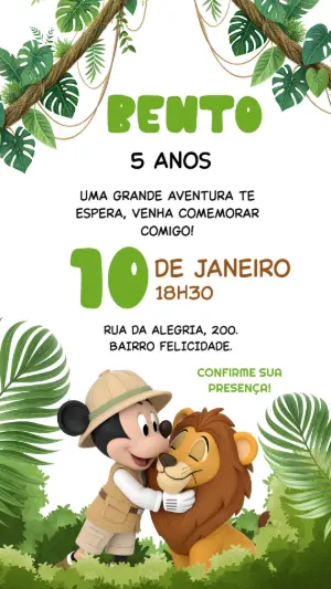 Safari Birthday Invitation – Static – Gley Leobas