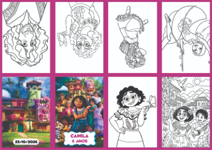 Livrinho de Colorir Encanto para Aniversário Editável