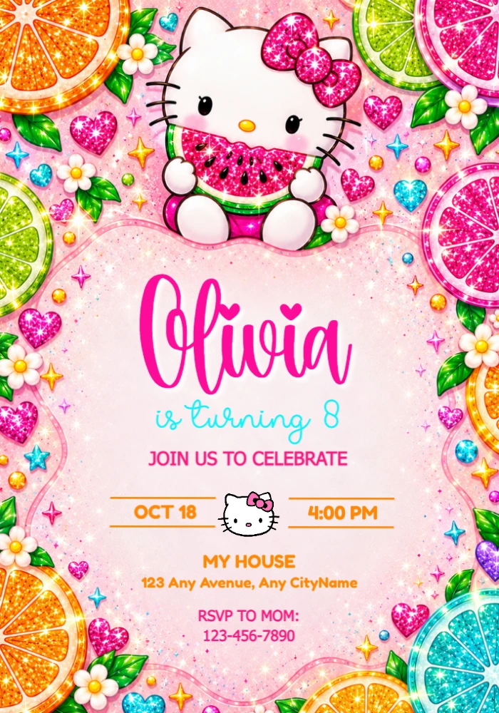 Editable Hello Kitty Birthday Invitation Template Editable Hello Kitty Birthday Invitation Template