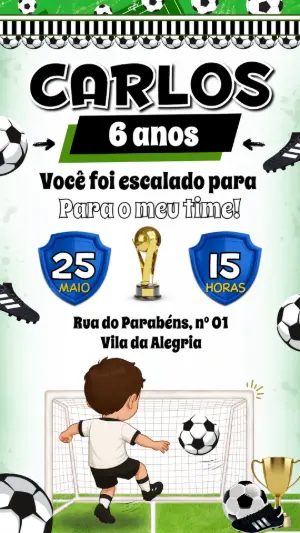 Soccer Birthday Invitation – Static – Festôu Convites