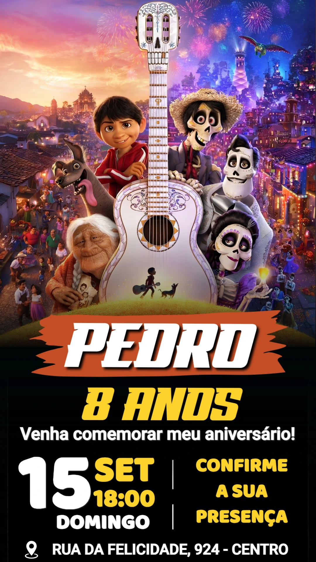 Convite Aniversário Viva: A Vida é uma Festa para Editar Convite Aniversário Viva: A Vida é uma Festa para Editar