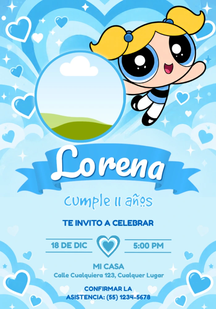 Invitación de Cumpleaños de Burbuja con Foto para Editar Invitación de Cumpleaños de Burbuja con Foto para Editar