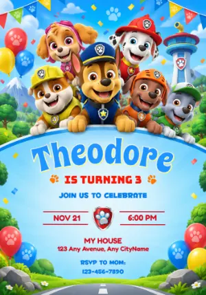Editable PAW Patrol Birthday Invitation | The Pups Are Here!