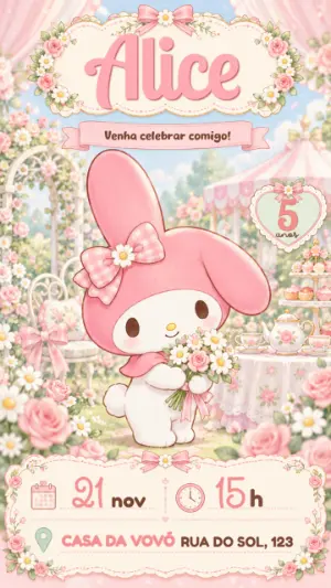 Enchanted Garden Birthday Invitation – Static – Janeiro 