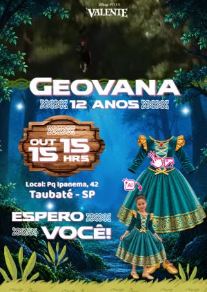 Convite Animado Valente: Vire a Merida com sua Foto IA