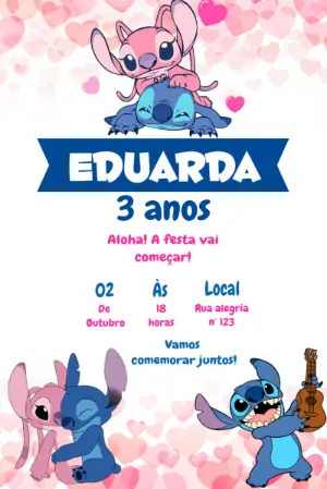 Invito di compleanno Stitch – Statico – KC Design